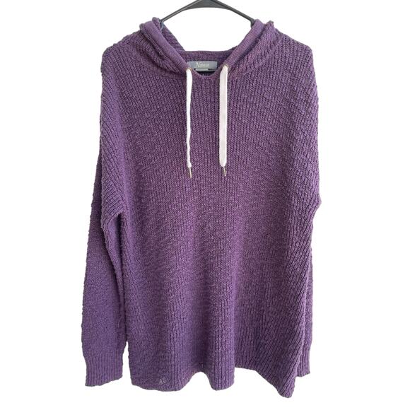 Natural Reflections XL woman's purple hooded sweater - Picture 1 of 5